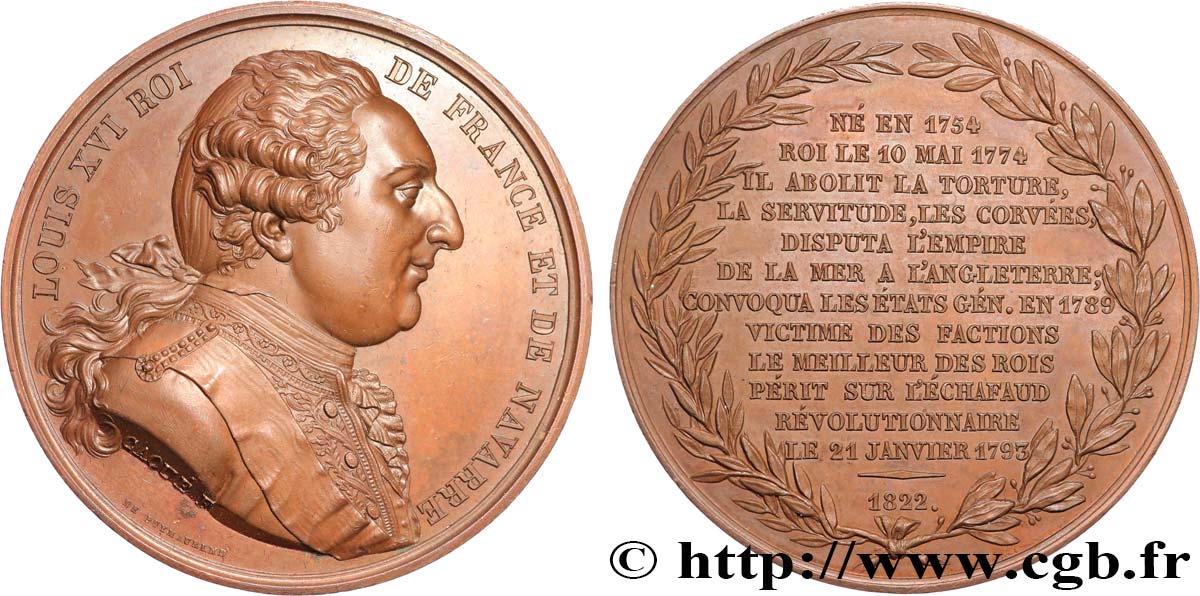 LOUIS XVIII Médaille, Louis XVI AU