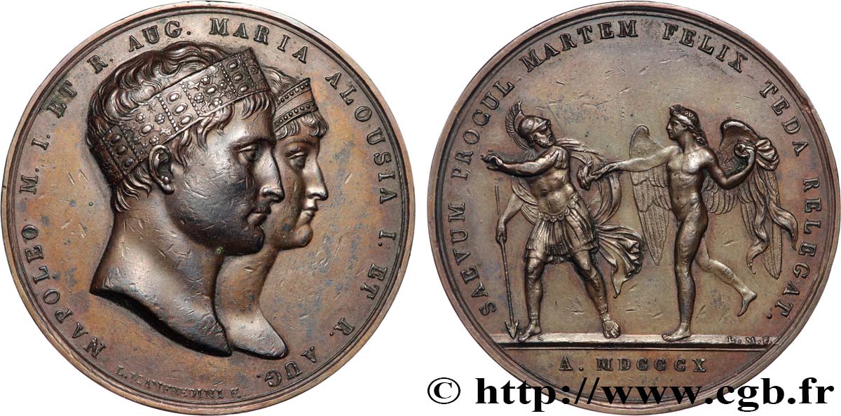 PREMIER EMPIRE Médaille, Mariage de Napoléon Ier et Marie-Louise d’Autriche TTB
