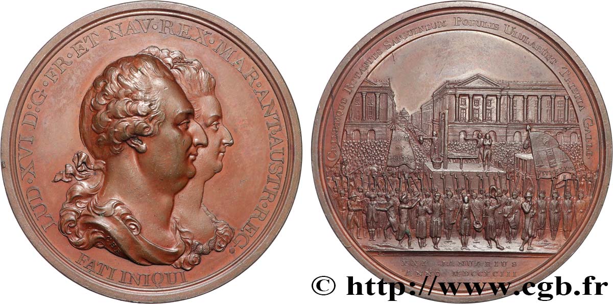 FRENCH CONSTITUTION - NATIONAL ASSEMBLY Médaille, Exécution de Louis XVI AU