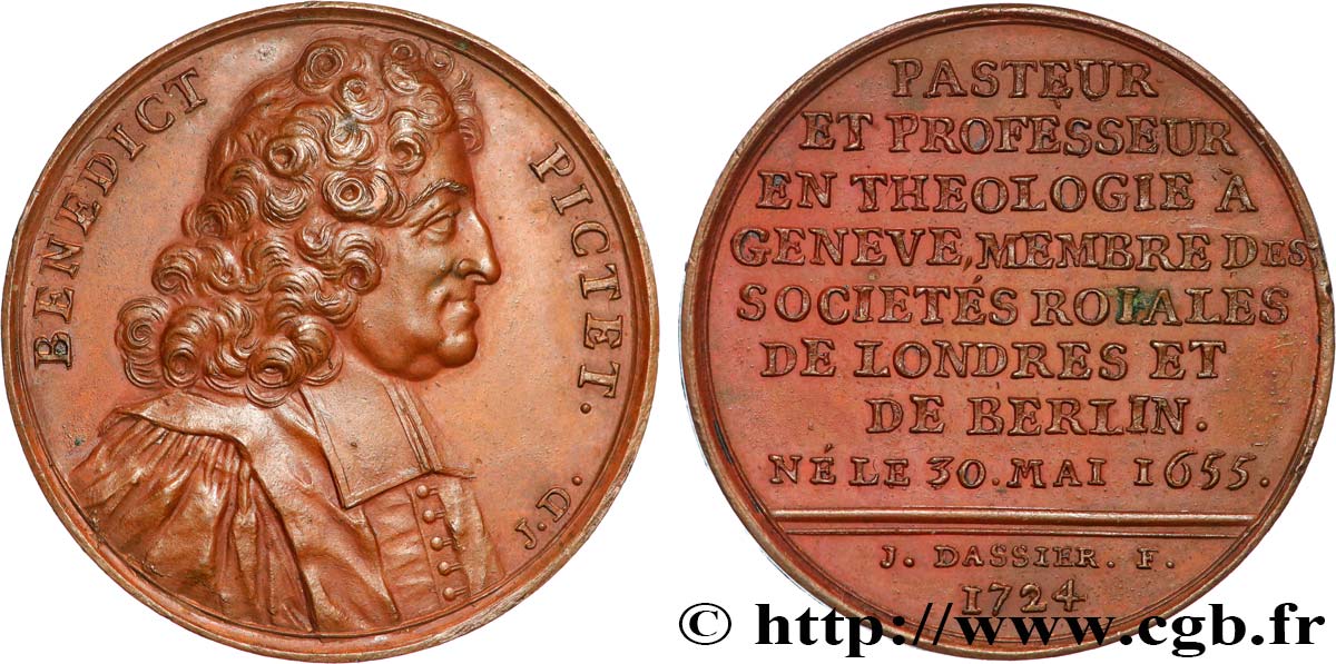 THE GENEVAN THEOLOGIANS AND RELATED MEDALS OF THE 1720s Médaille, Les théologiens genevois, Benedict Pictet AU