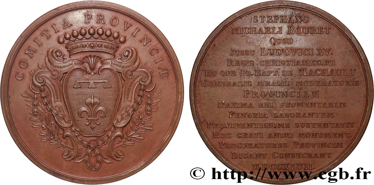 LOUIS XV DIT LE BIEN AIMÉ Médaille de reconnaissance, Comitia provinciae AU