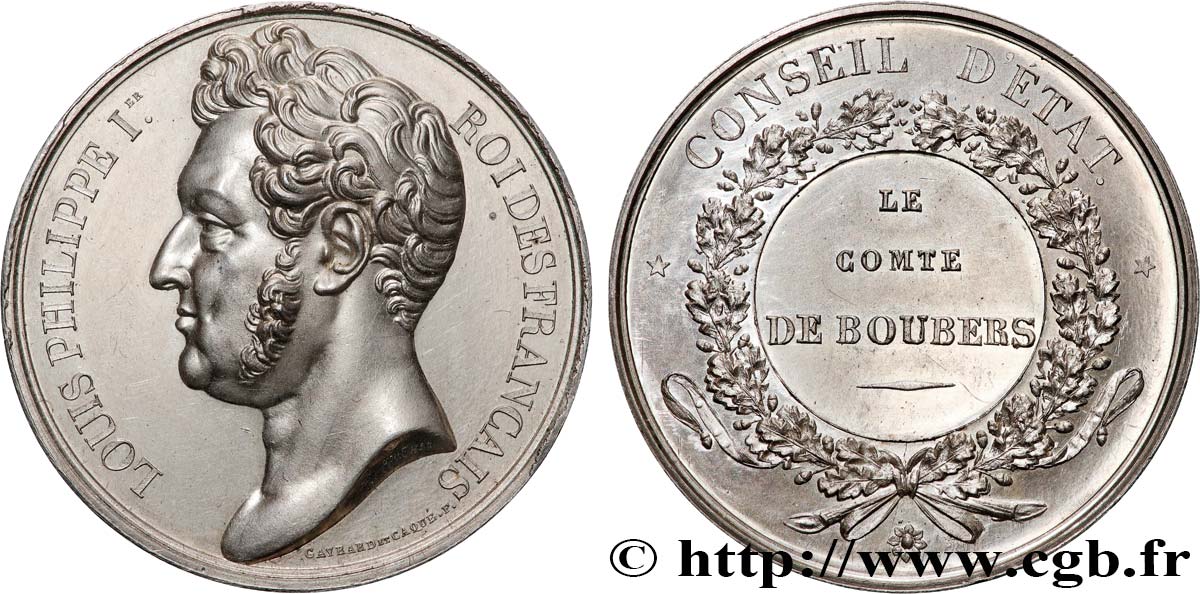 LUDWIG PHILIPP I Médaille, Conseil d’État, Adolphe comte de Boubers VZ
