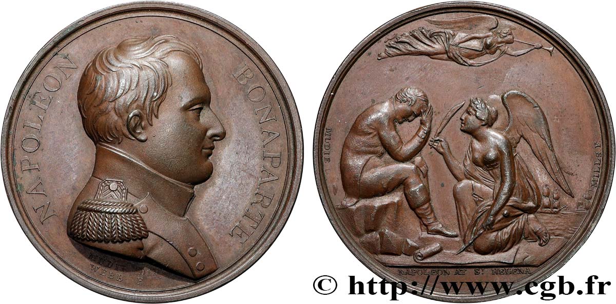 LOUIS XVIII Médaille, Bannissement à Sainte-Hélène AU