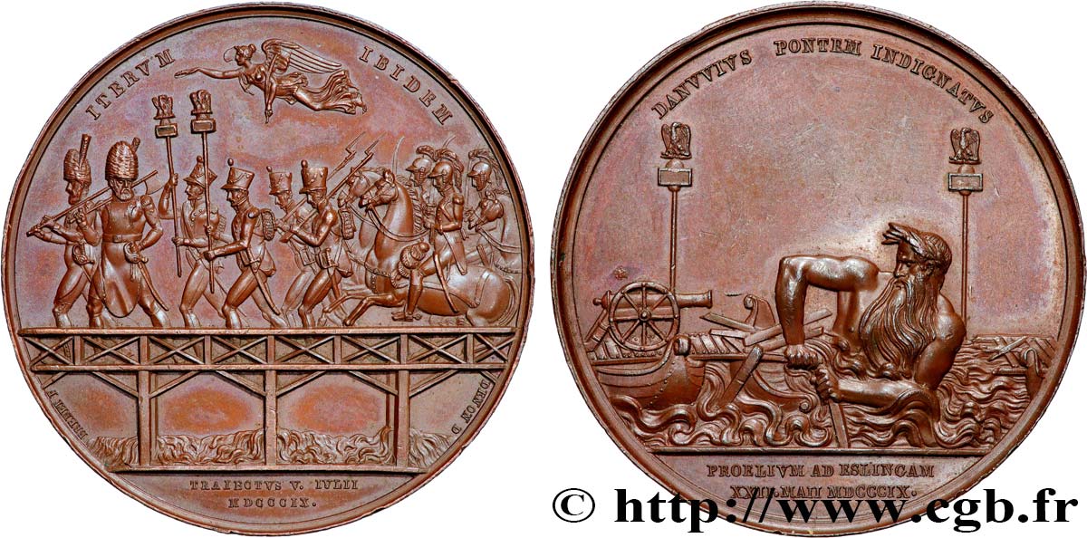 PRIMO IMPERO Médaille, Bataille d’Essling et passage du Danube q.SPL