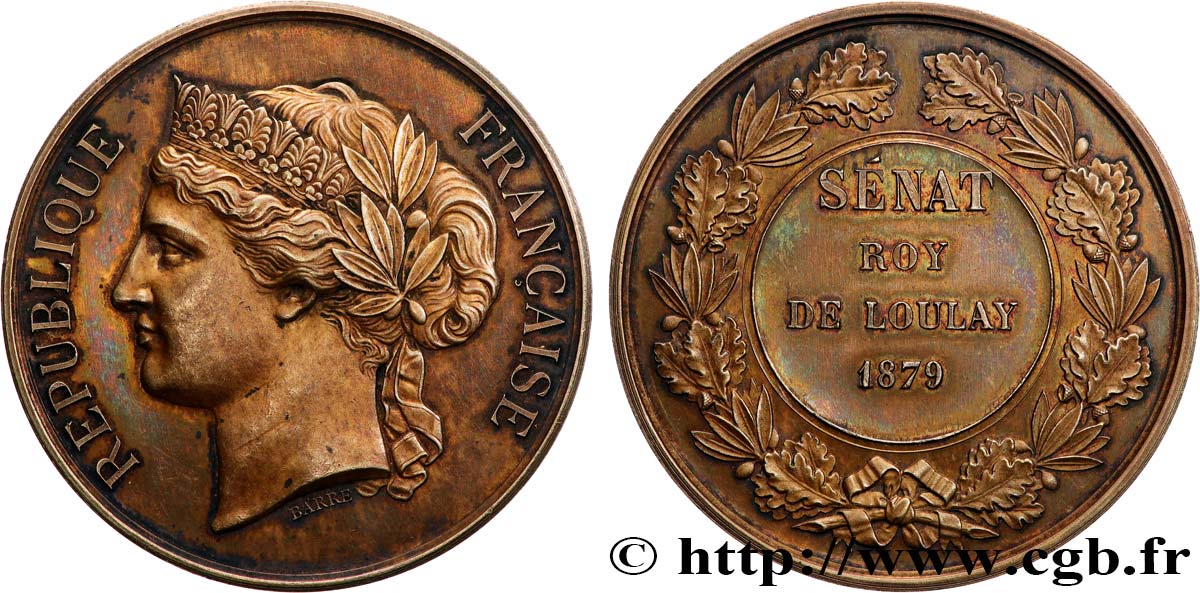 III REPUBLIC Médaille, Sénat, Pierre Roy de Loulay AU/AU