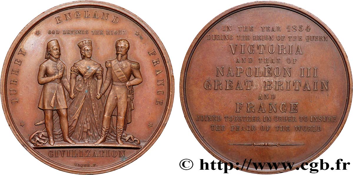 SECONDO IMPERO FRANCESE Médaille, La Paix du monde, Civilization q.SPL