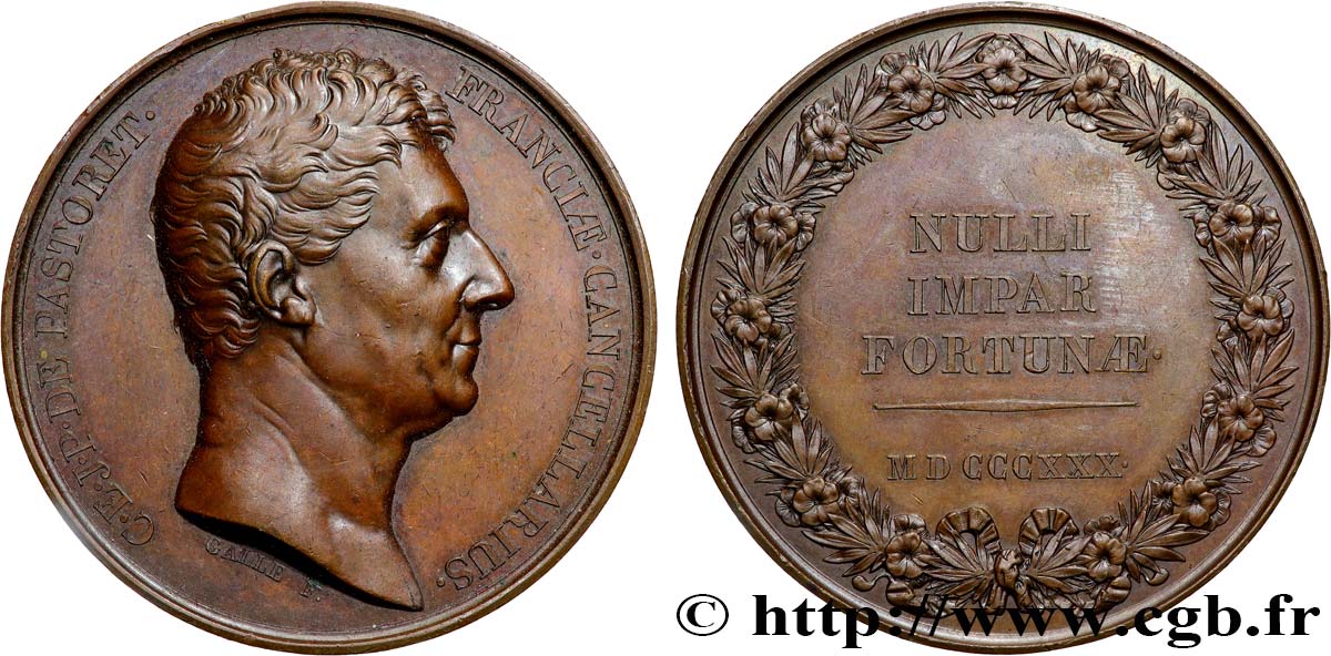 CHARLES X Médaille, Claude Emmanuel Joseph Pierre, marquis de Pastoret AU/AU