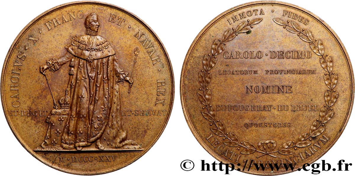 CARLOS X Médaille, Sacre de Charles X EBC