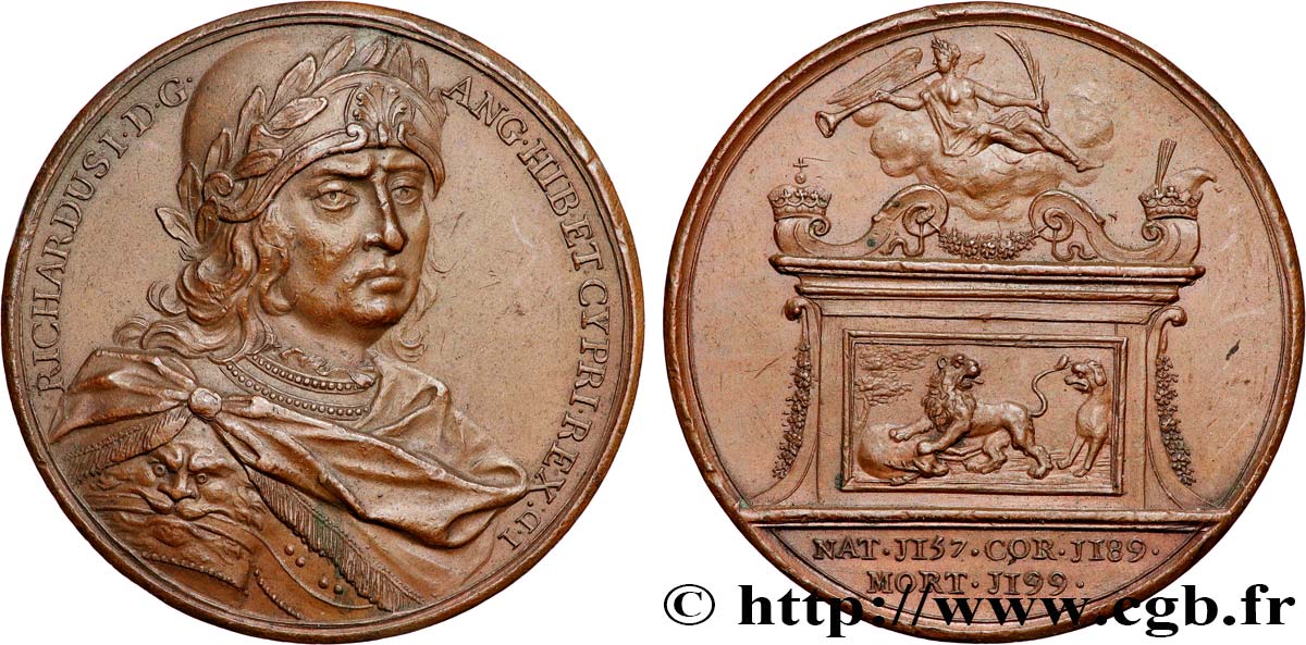 ENGLAND Médaille, Les rois d’Angleterre, Richard Ier AU