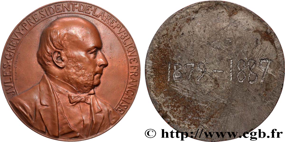 III REPUBLIC Médaille, Jules Grévy, tirage uniface de l’avers XF