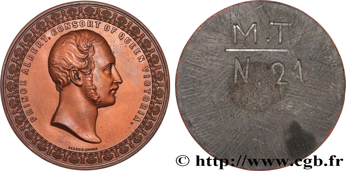 GREAT BRITAIN - VICTORIA Médaille du Crystal Palace - Prince Albert, tirage uniface de l’avers XF