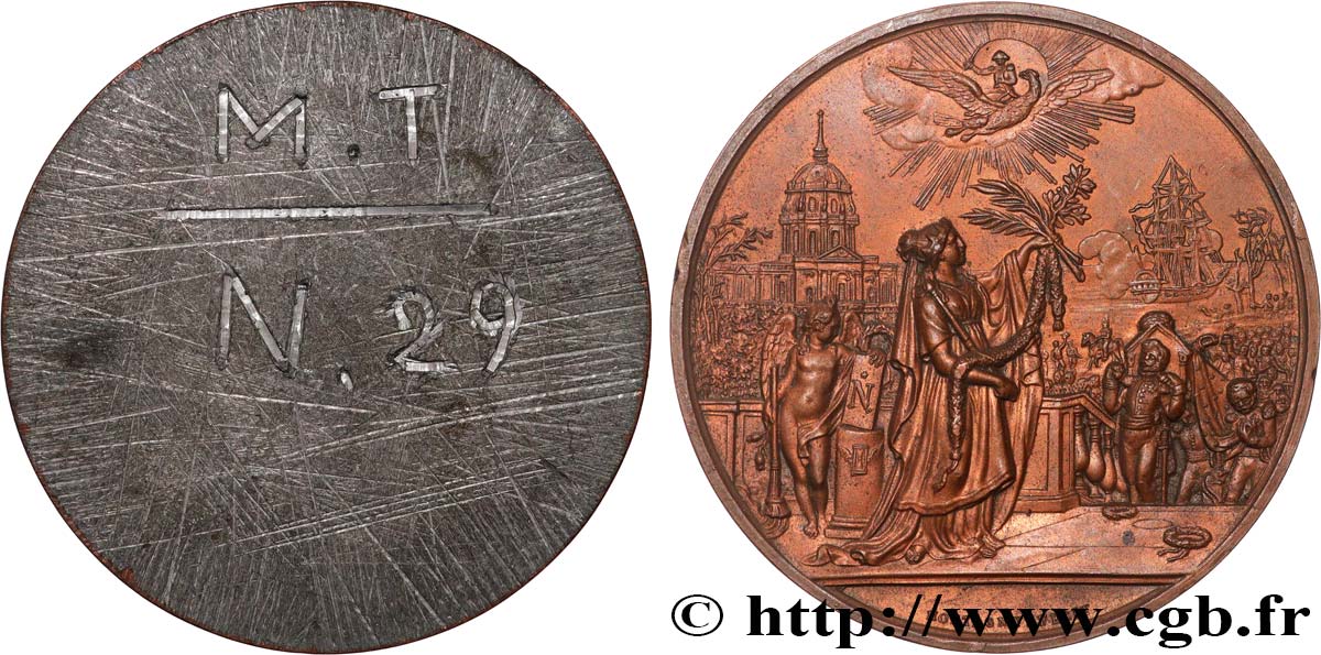 LOUIS-PHILIPPE I Médaille pour l’ouvrage de L. Vivien, retour des cendres de Napoléon Ier, tirage uniface du revers XF