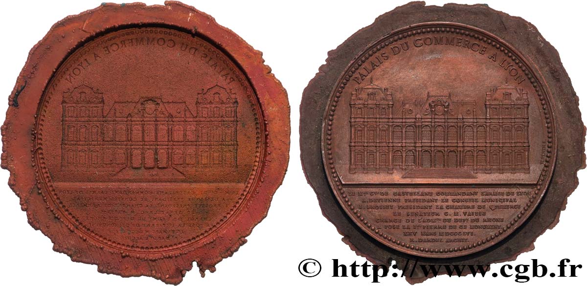 SECOND EMPIRE Médaille, Palais du Commerce, tirage uniface du revers XF