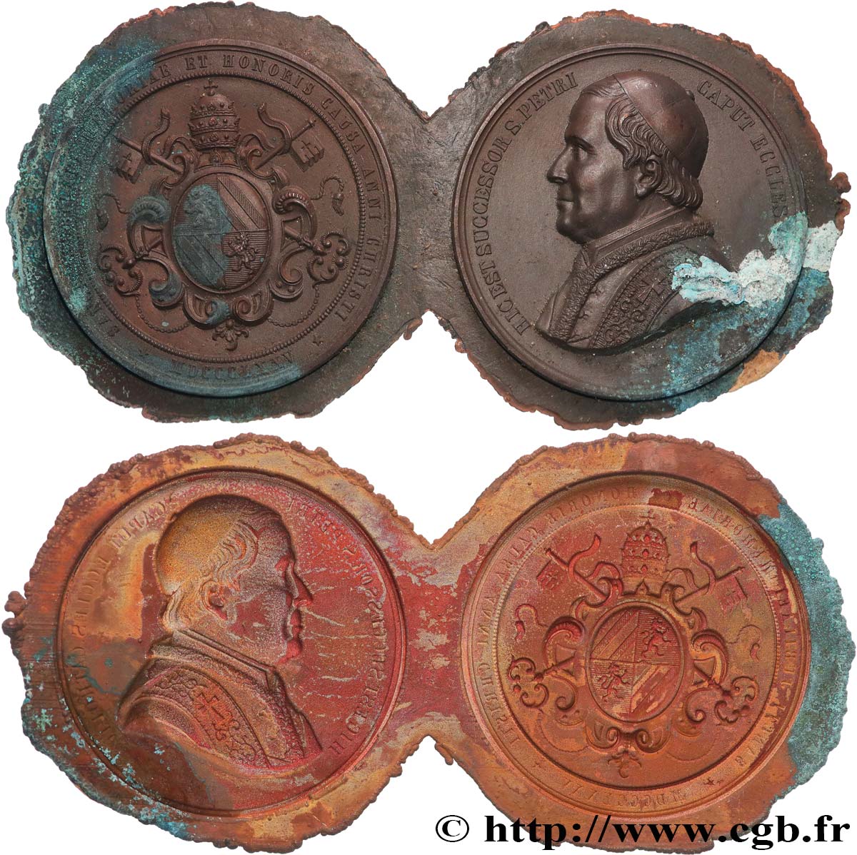 ITALY - PAPAL STATES - PIUS IX (Giovanni Maria Mastai Ferretti) Médaille, Jubilé épiscopal du pontife, tirage incus XF