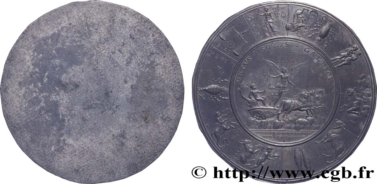 LOUIS XIII LE JUSTE Médaille, Naissance de Louis XIV, tirage uniface du revers SUP
