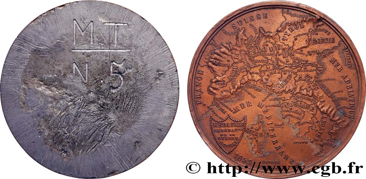 ZWEITES KAISERREICH Médaille, Indépendance italienne, tirage uniface du revers SS