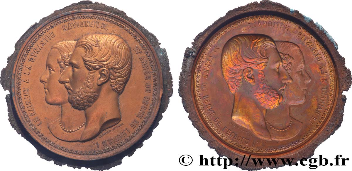 BELGIQUE - ROYAUME DE BELGIQUE - LÉOPOLD Ier Médaille, Naissance du Prince Léopold, comte de Hainaut, tirage uniface de l’avers TTB+