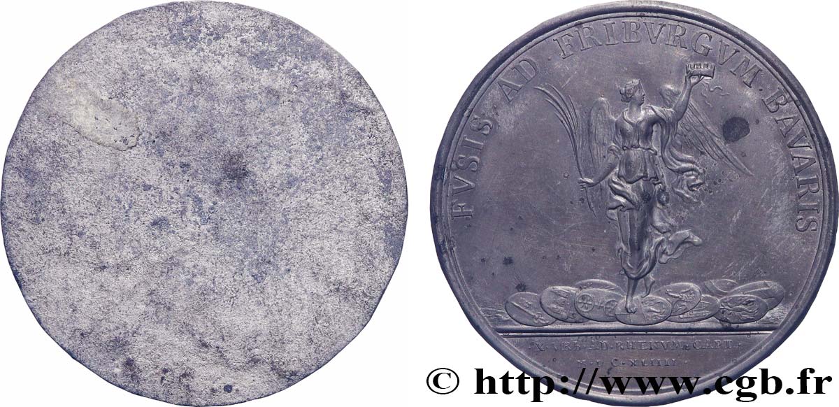 LOUIS XIV  THE SUN KING  Médaille, Prise de Philippsbourg (Grand-duché de Bade), tirage uniface du revers q.SPL