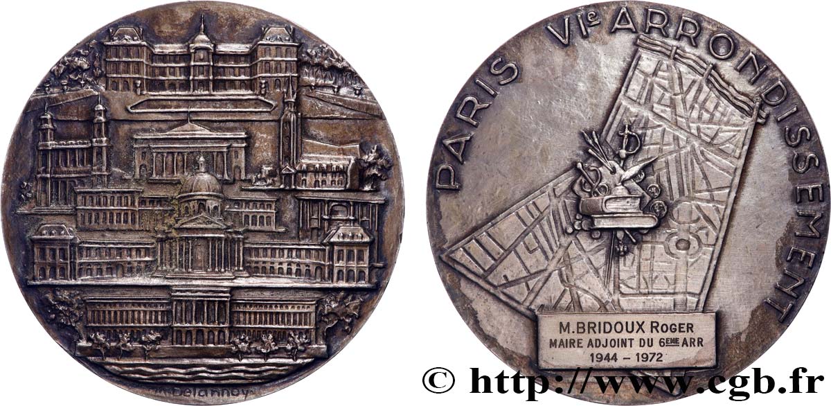 QUINTA REPUBLICA FRANCESA Médaille, VIe arrondissement de Paris MBC+
