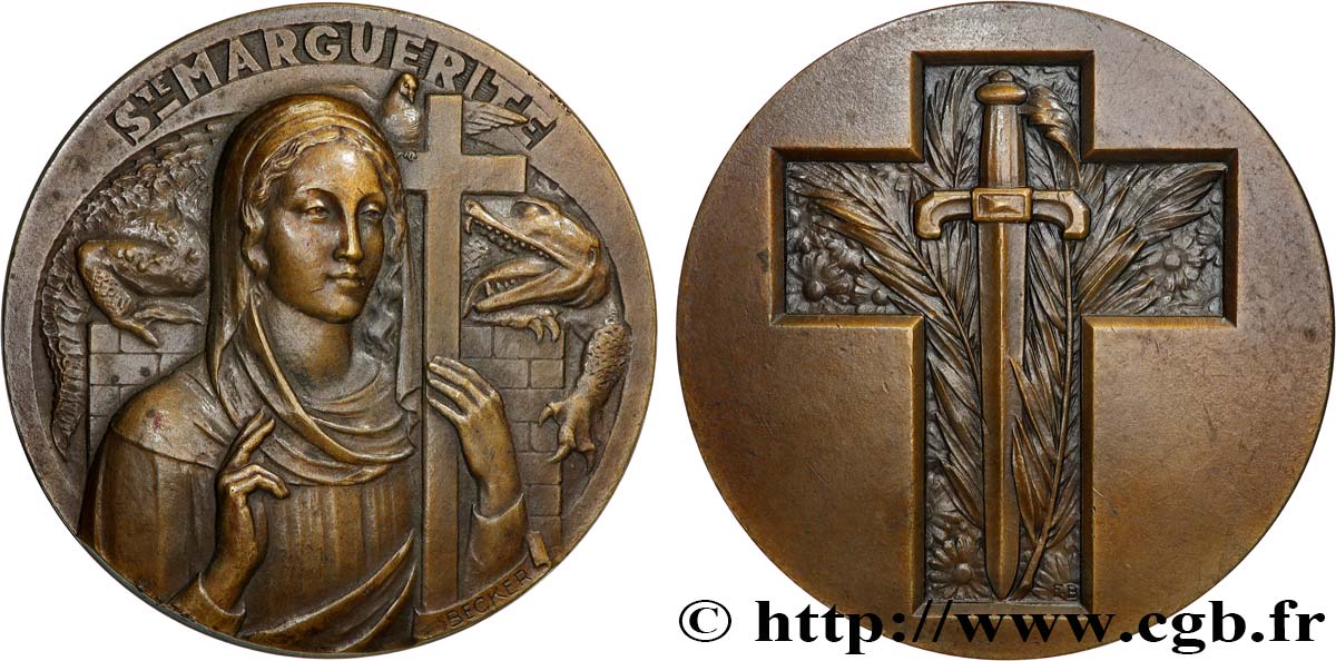 RELIGIOUS MEDALS Médaille, Sainte Marguerite XF