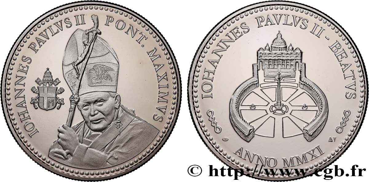 VATIKANSTAAT UND KIRCHENSTAAT Médaille, Béatification de Jean-Paul II Polierte Platte