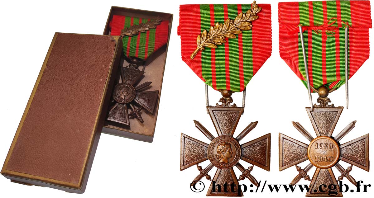 ETAT FRANÇAIS Croix de guerre, 1939-1940, Modèle de Vichy VZ