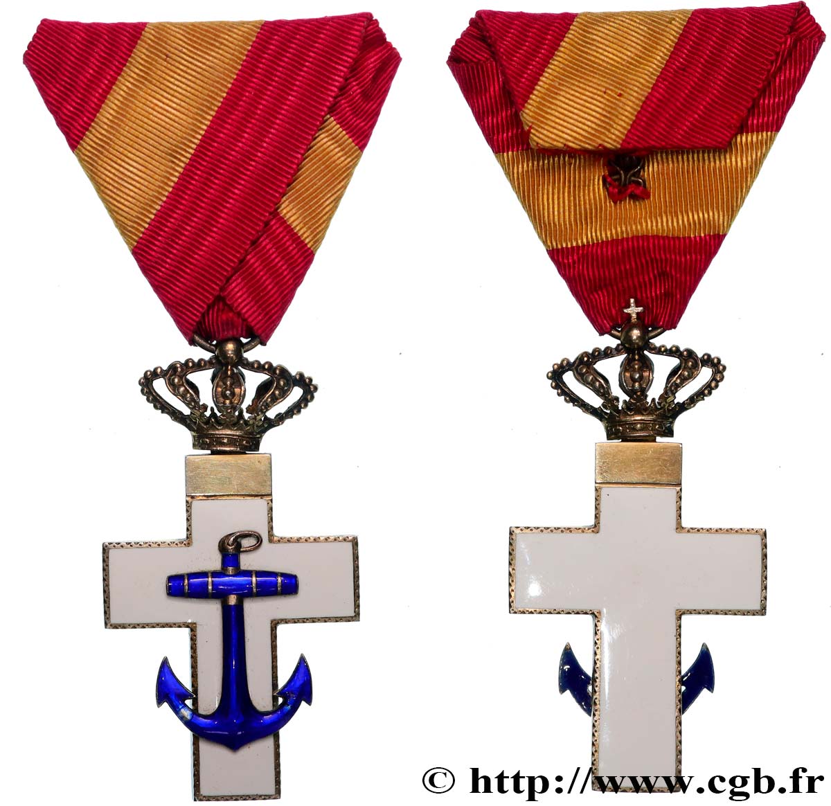 SPANIEN Médaille, Ordre du Mérite naval, Croix de la division blanche fVZ