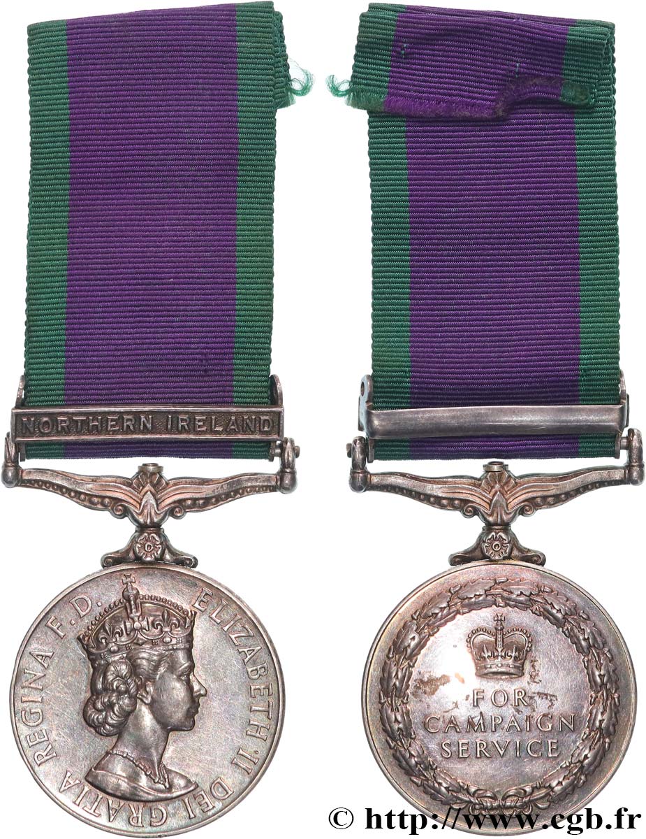 GRANDE BRETAGNE - ÉLIZABETH II Médaille, Campaign Service, Northern Ireland TTB