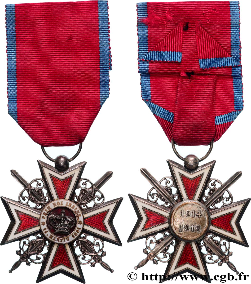 ROMANIA - FERDINAND I Médaille, Ordre de la Couronne, modifiée AU