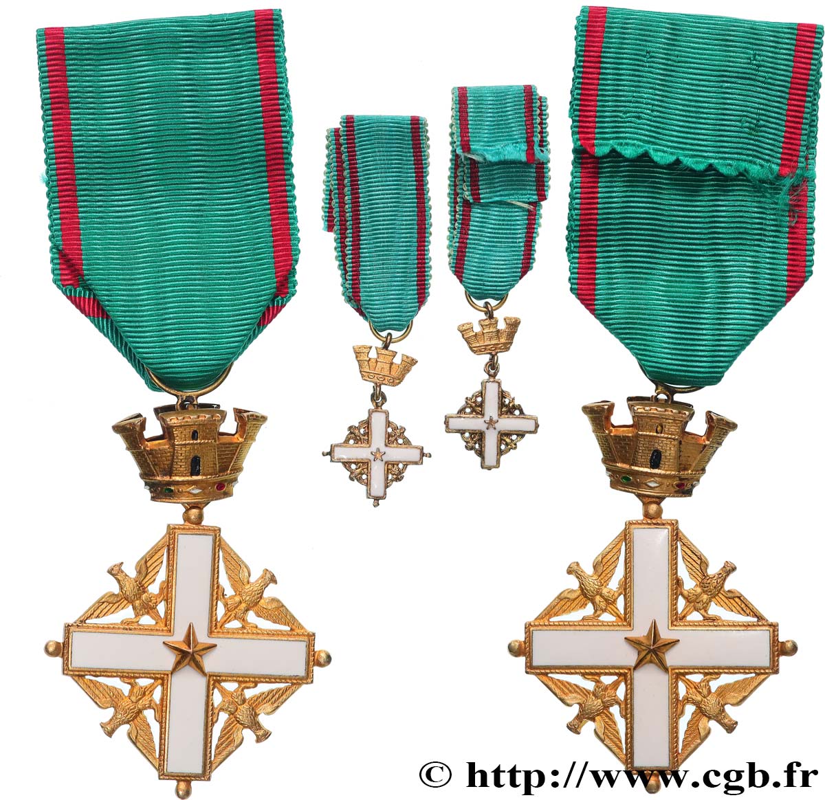 ITALY Médaille, Ordre national du Mérite, Chevalier, avec sa réduction AU
