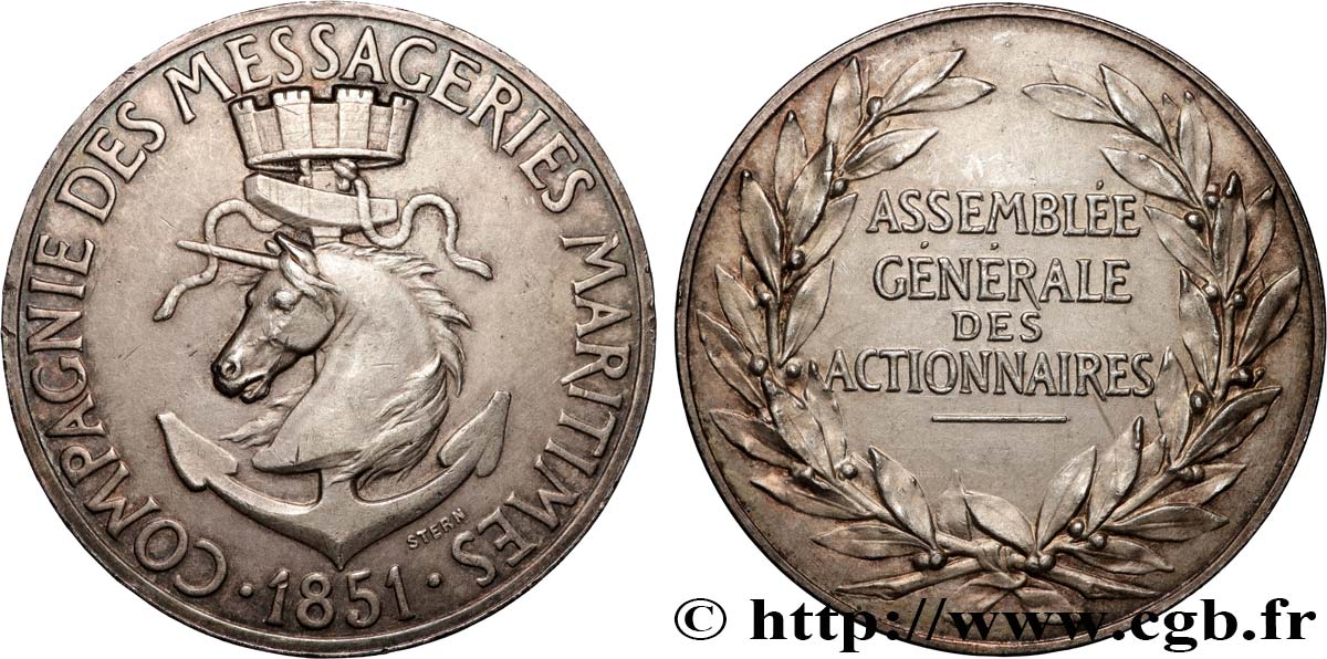 ZWEITES KAISERREICH Médaille de la Compagnie des messageries maritimes SS