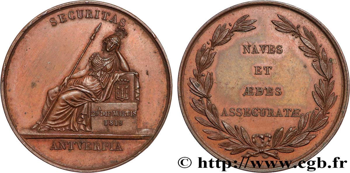 ASSURANCES Médaille, Anvers, Sécurité TTB+