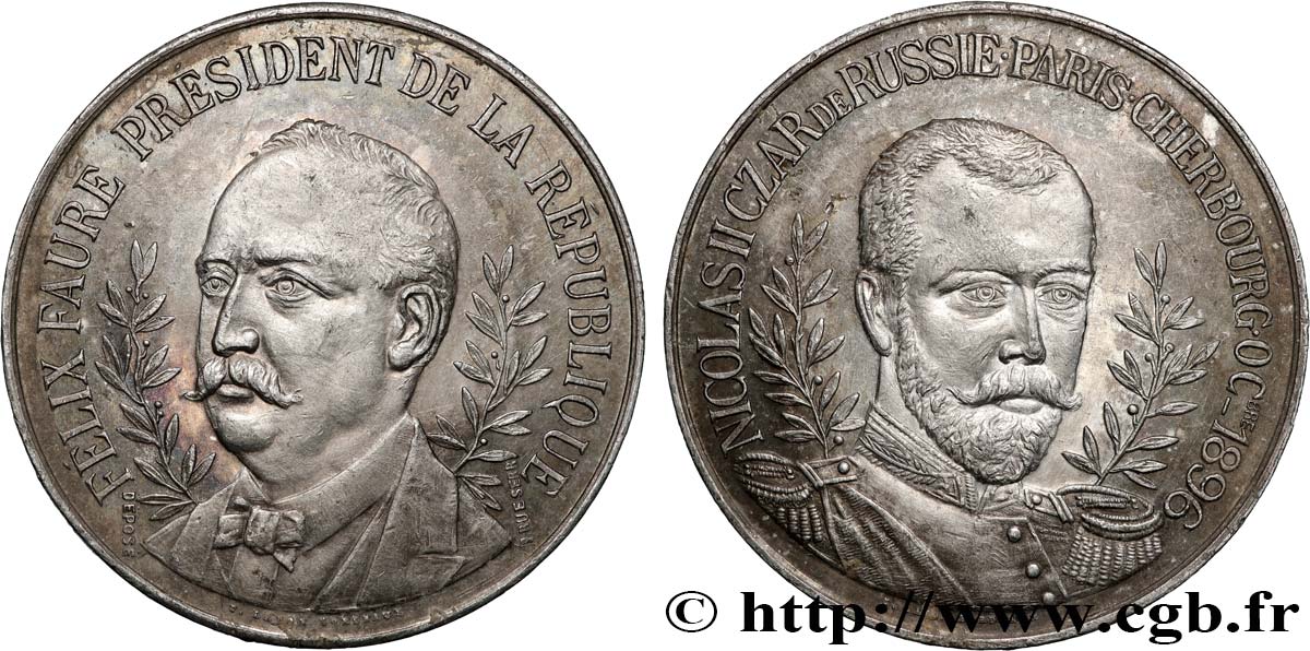TERZA REPUBBLICA FRANCESE Médaille, Visite du tsar Nicolas II q.SPL