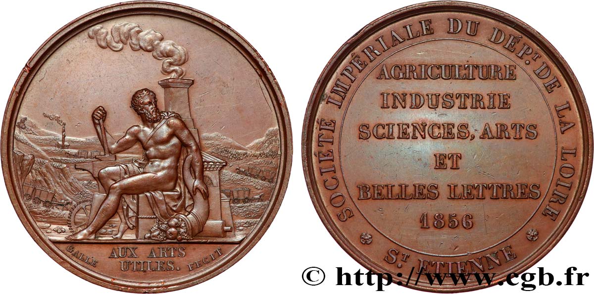 SECONDO IMPERO FRANCESE Médaille, Société impériale du département de la Loire q.SPL