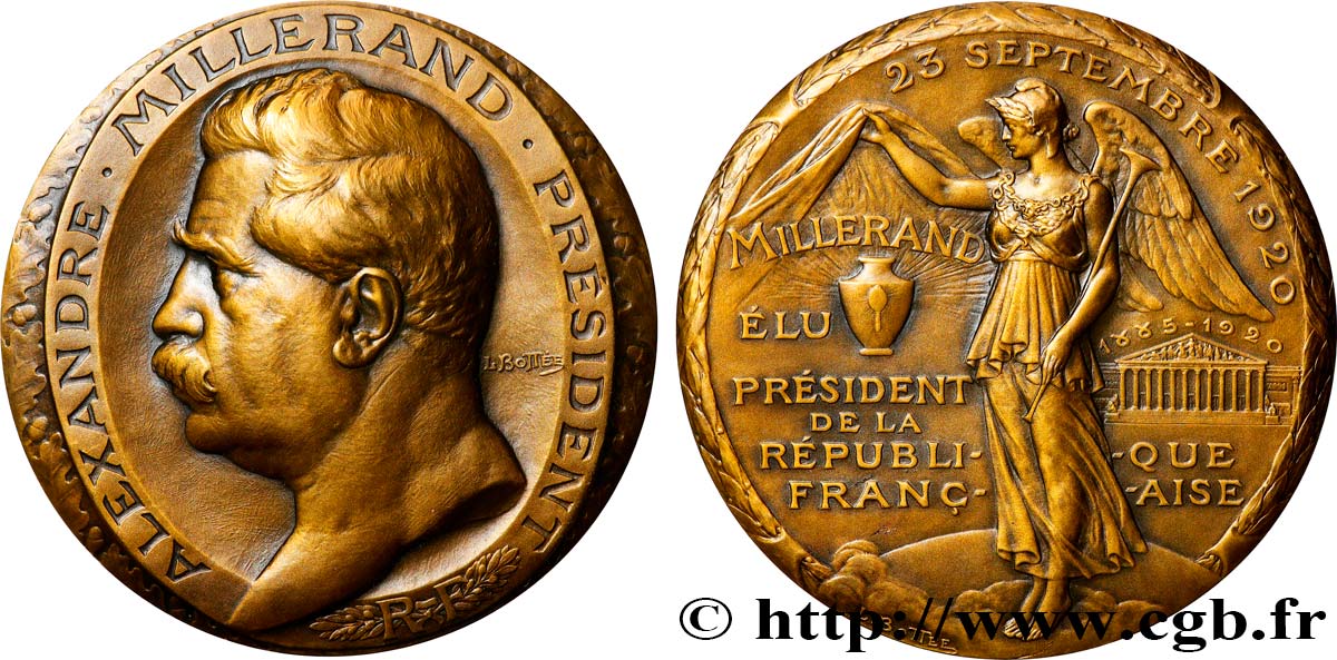 TROISIÈME RÉPUBLIQUE Médaille, Élection d’Alexandre Millerand SUP