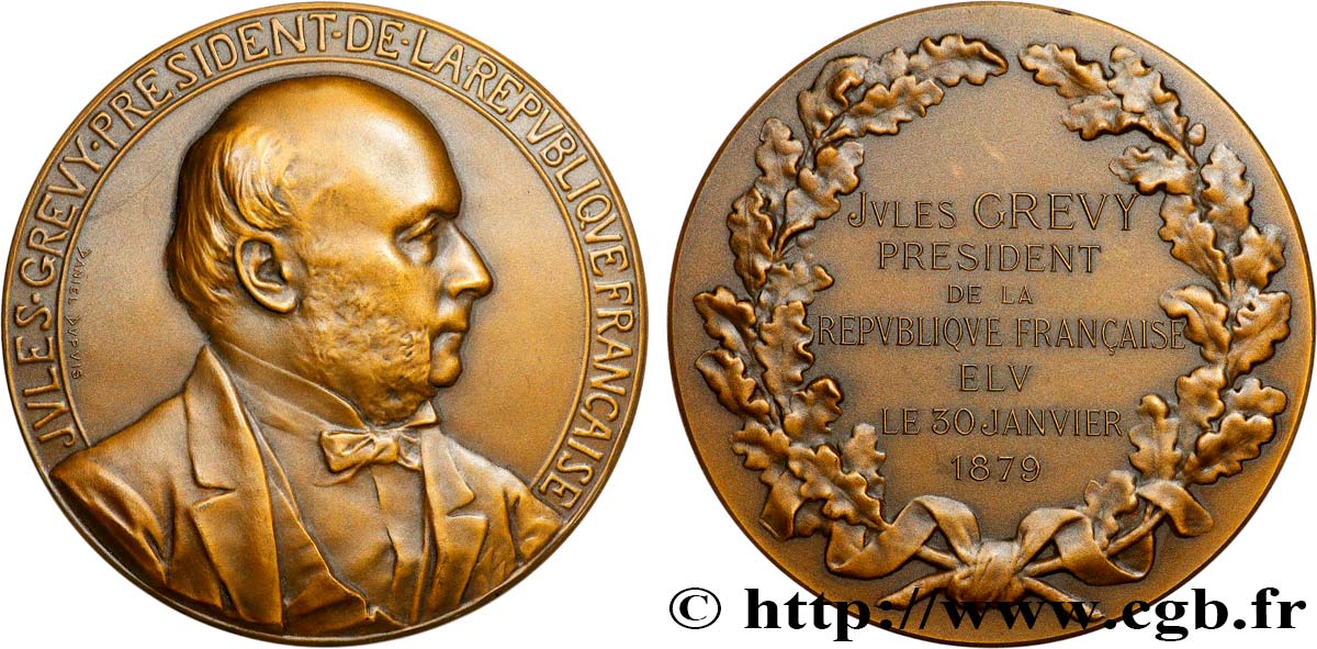 III REPUBLIC Médaille, Élection de Jules Grévy AU