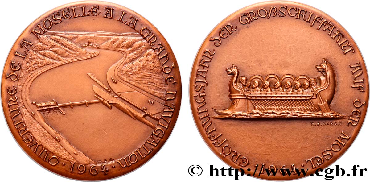 FUNFTE FRANZOSISCHE REPUBLIK Médaille, Ouverture de la Moselle à la grande navigation VZ