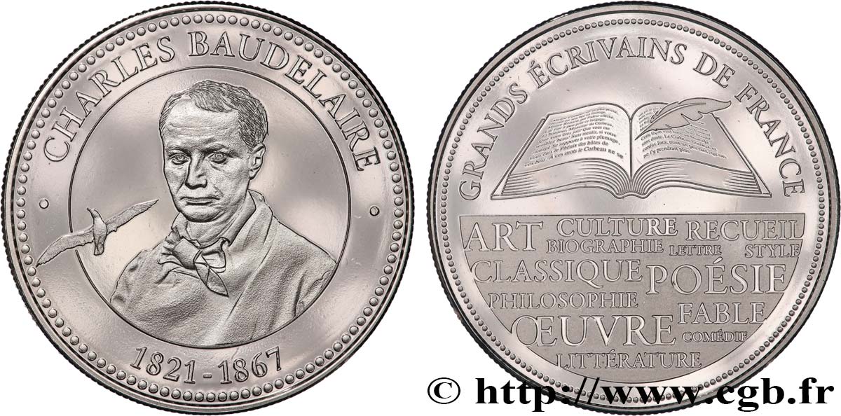 LITTÉRATURE : ÉCRIVAINS/ÉCRIVAINES - POÈTES Médaille, Charles Baudelaire SPL