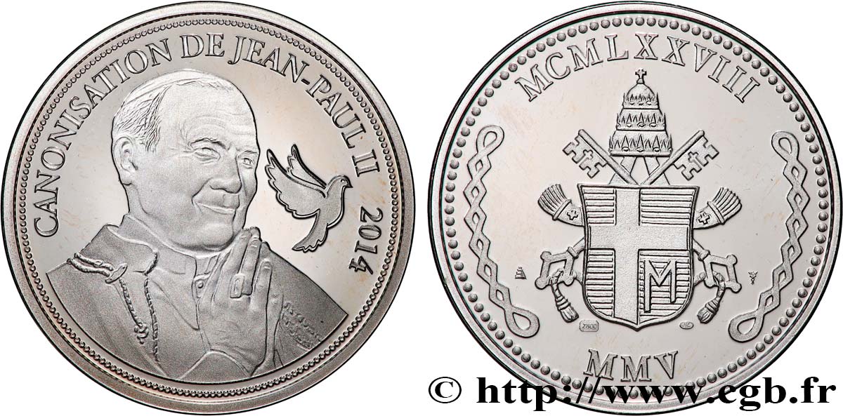 VATICAN ET ÉTATS PONTIFICAUX Médaille, Canonisation de Jean-Paul II SUP