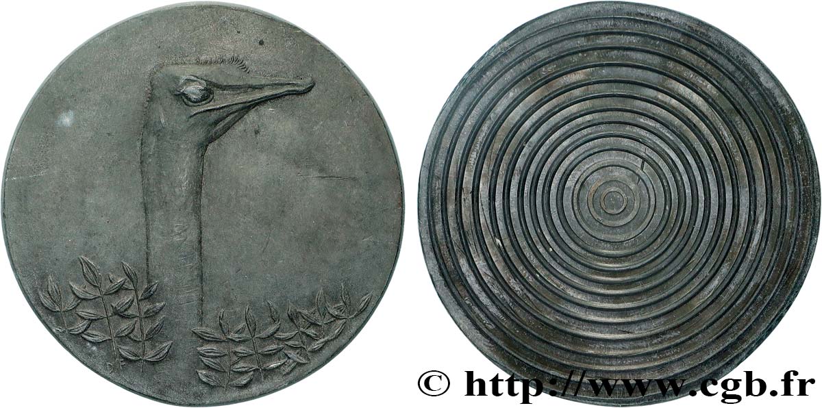 ANIMAUX Médaille animalière - Autruche, Épreuve de contrôle de l’avers TTB+