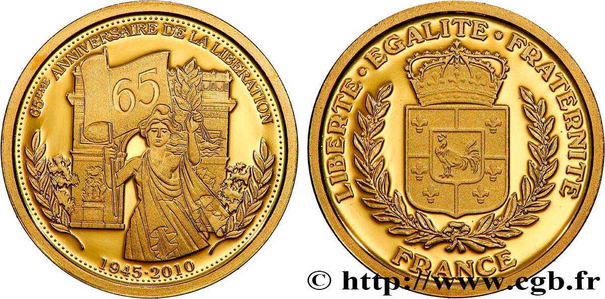 QUINTA REPUBLICA FRANCESA Médaille, 65e anniversaire de la libération Prueba