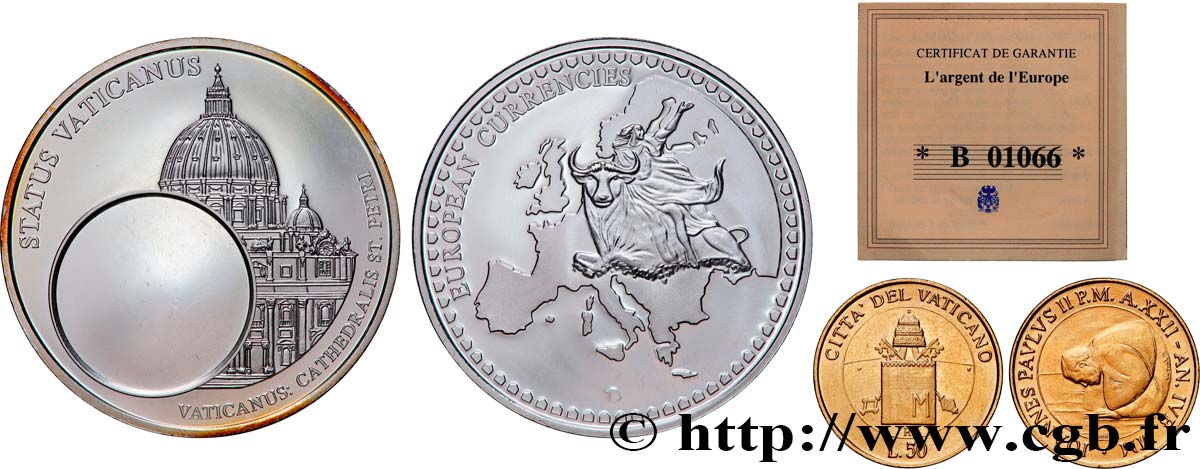 EUROPA Médaille, European Currencies, Vatican SPL