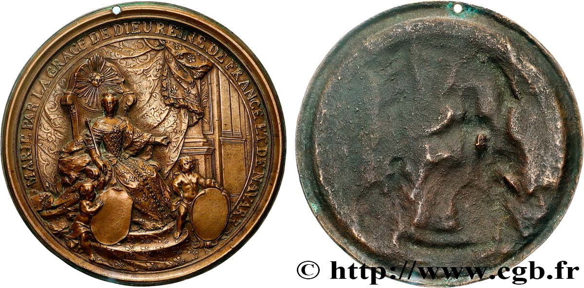 LOUIS XV THE BELOVED Fonte, Empreinte du sceau de Marie Leszcynska, tirage postérieure AU