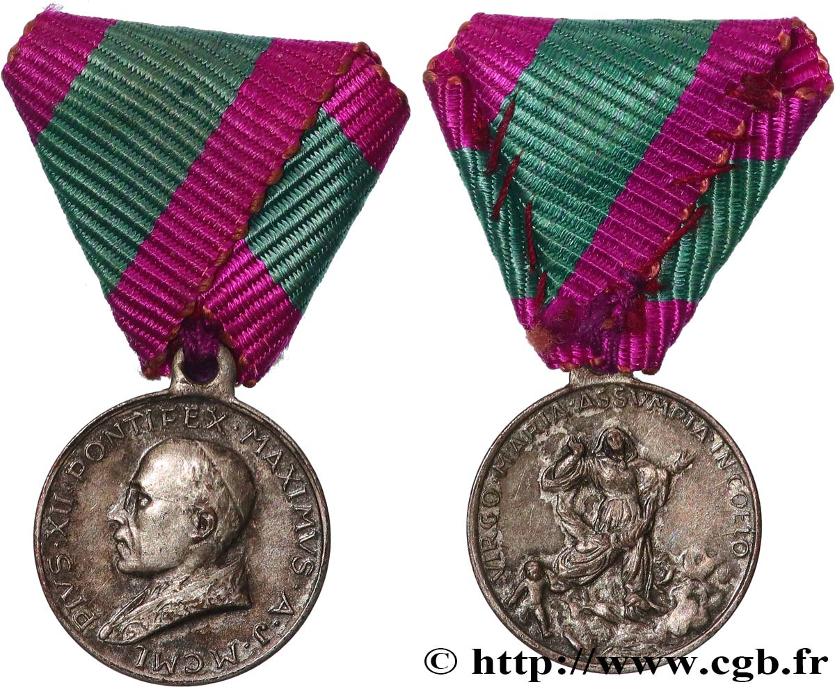VATICAN - PIE XII (Eugenio Pacelli) Médaille, Assomption de la Vierge Marie BB