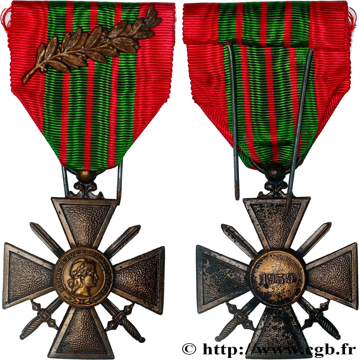 ETAT FRANÇAIS Croix de guerre, 1939-1945 AU/XF