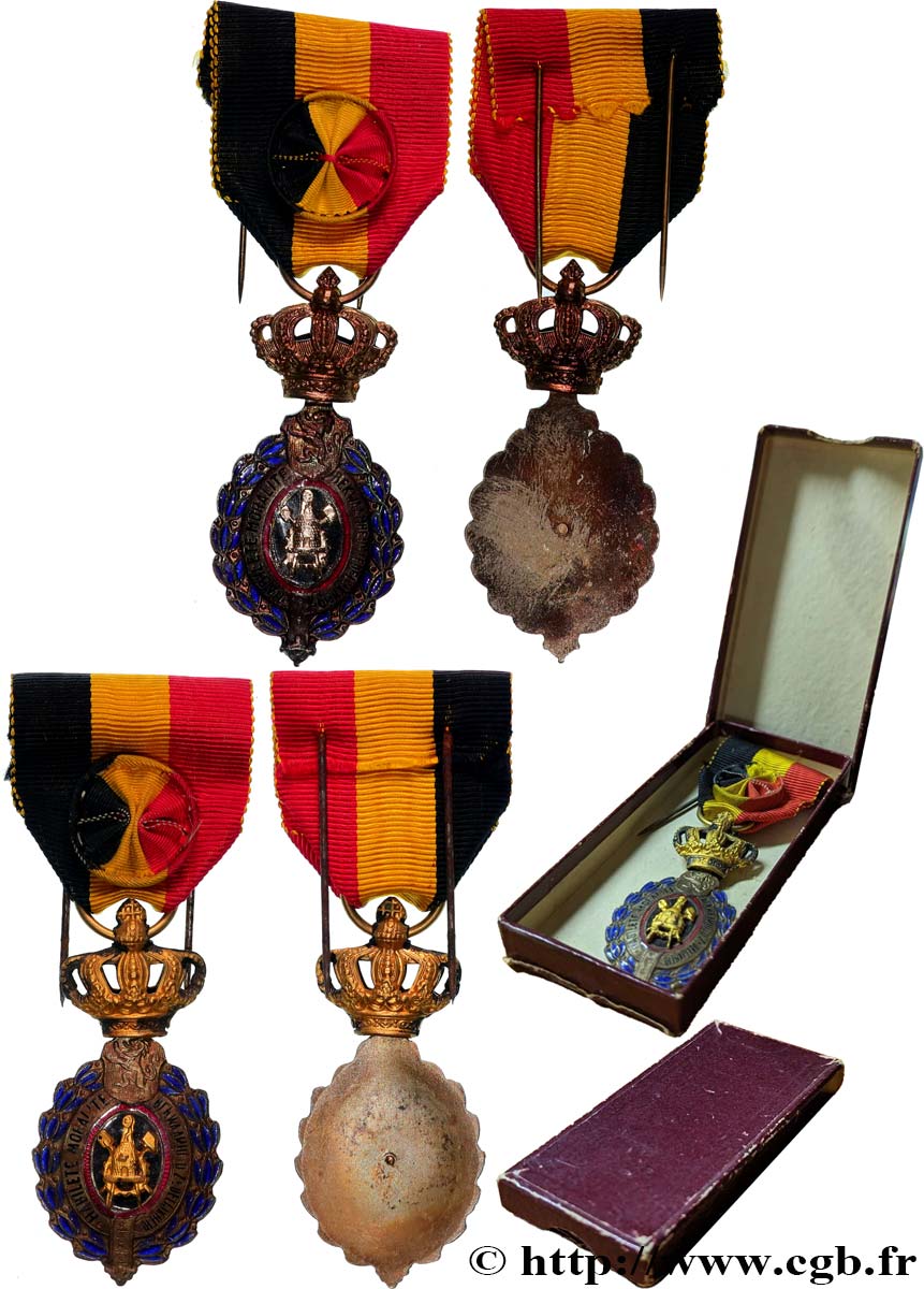 BELGIQUE Médaille de travail, Habileté et moralité, lot de 2 exemplaires TTB