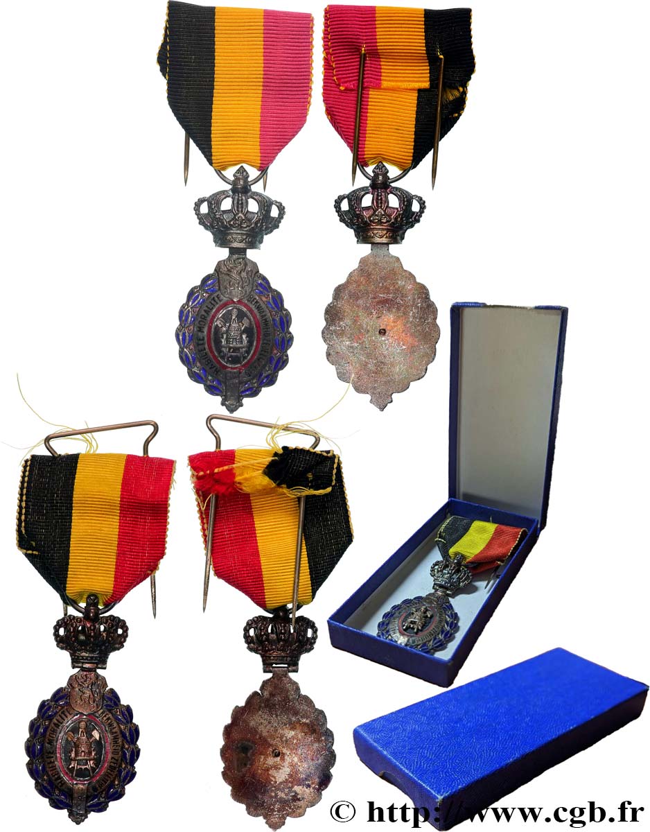 BELGIO Médaille de travail, Habileté et moralité, lot de 2 exemplaires BB