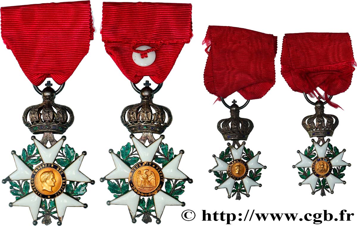 ZWEITES KAISERREICH Médaille, Légion d’honneur, Croix de chevalier, modèle second empire avec sa taille réduite d’un modèle hybride SS