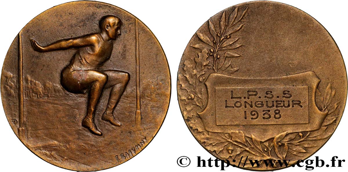 TROISIÈME RÉPUBLIQUE Médaille, Saut en longueur TTB