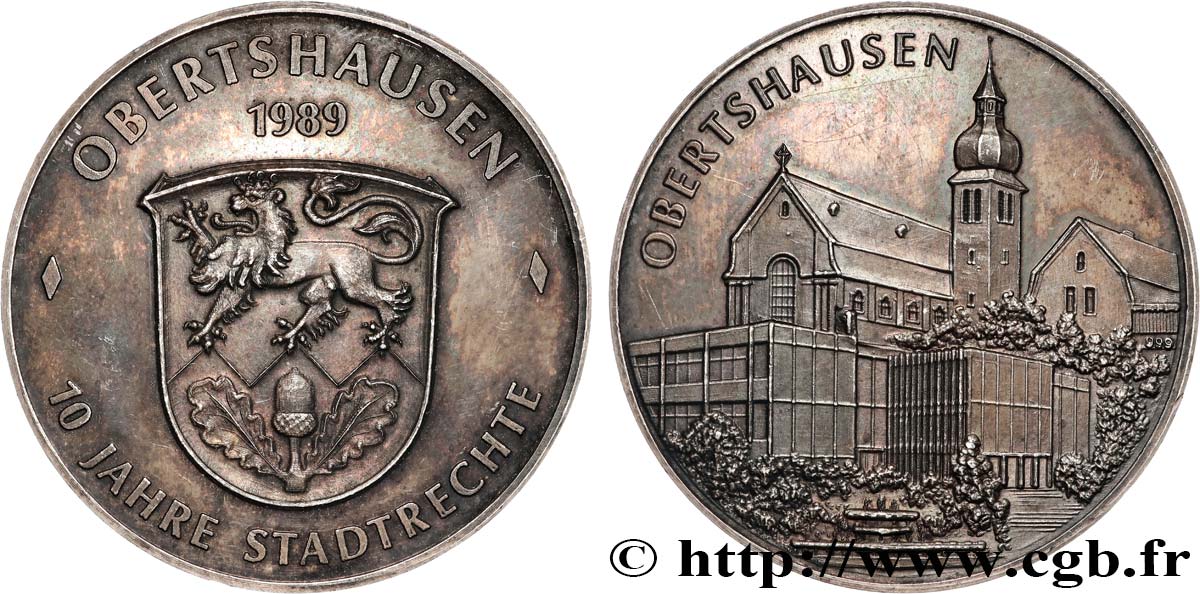 GERMANY Médaille, 70e anniversaire, droit de la ville AU